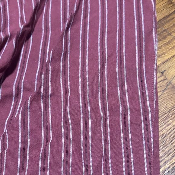 Maurices Rust White Striped Linen Rayon Elastic Waist Pants Size Large Nautical - Picture 14 of 16